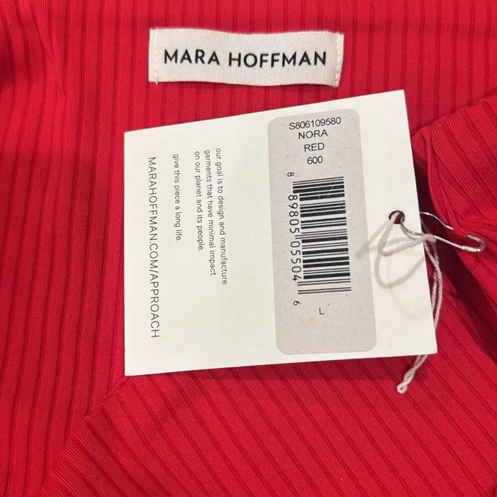 Mara Hoffman Nora Hipster Ribbed Bikini Bottoms - Red Size L